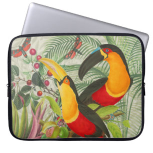 Vibrant Tropical Toucan Birds Art Exotic Oerwoud Laptop Sleeve