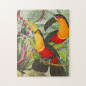 Vibrant Tropical Toucan Birds Art Exotic Oerwoud Legpuzzel (Verticaal)