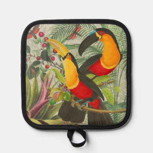 Vibrant Tropical Toucan Birds Art Exotic Oerwoud Pannenlap