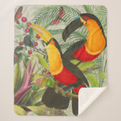 Vibrant Tropical Toucan Birds Art Exotic Oerwoud Sherpa Deken (Voorkant)