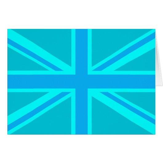 Vibrant Turquoise Union Jack Britse vlag (Voorkant Horizontaal)