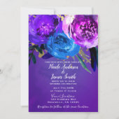 Vibrant ultra Violet Paarse Floral Fantasy Wedding Kaart (Voorkant)