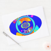 Vibrant USA Change: een gewaagde uitspraak Ovale Sticker (Envelop)