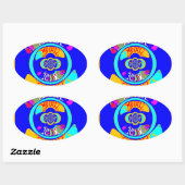 Vibrant USA Change: een gewaagde uitspraak Ovale Sticker (Vel)