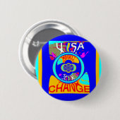 Vibrant USA Change: een gewaagde uitspraak Ronde Button 5,7 Cm (Voorkant /achterkant)