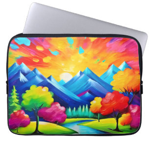 Vibrant Valley Vision Schilderij Laptop Sleeve