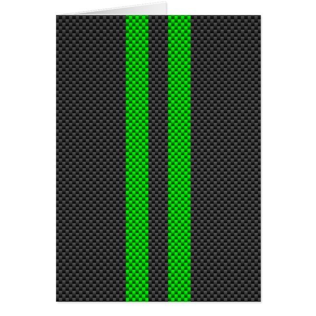Vibrant Vert Carbone Fiber Style Racing Stripes (Devant)