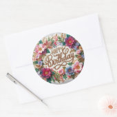 Vibrant vibes floral Anniversaire autocollant (Enveloppe)