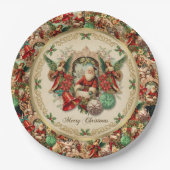 Vibrant Victorian Christmas Collage Papieren Bordje (Voorkant)