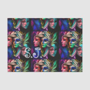 Vibrant Visies van Venetiaanse maskers Tissuepapier