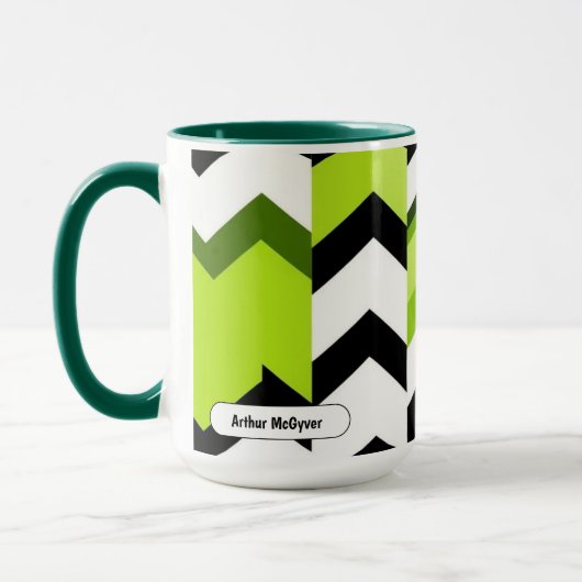 Vibrant Wasabi Chevron Modern Texture Mok (Links)