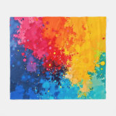 Vibrant Watercolor Chaos Art Fleece Deken (Voorkant (Horizontaal))