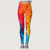 Vibrant Watercolor Chaos Art Leggings (Voorkant)