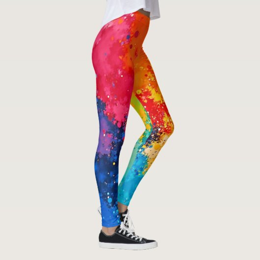 Vibrant Watercolor Chaos Art Leggings (Rechts)