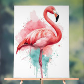 Vibrant Watercolor Flamingo Pink and Teal Splash (Neutre)