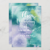 Vibrant  Watercolor Wedding Invitation (Devant / Derrière)