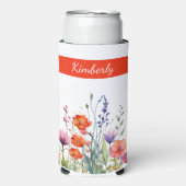 Vibrant Watercolor Wildflowers Personalized (Seltzer Voorkant)