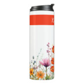 Vibrant Watercolor Wildflowers Personalized Thermosbeker (Gedraaid links)
