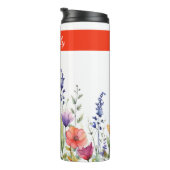 Vibrant Watercolor Wildflowers Personalized Thermosbeker (Geroteerd rechts)