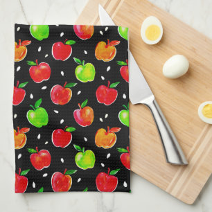 Vibrant Waterverf Apples Patroon Theedoek