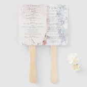 Vibrant Wildbloem Roze Violet Yellow Programme Handwaaier (Voorkant en achterkant)