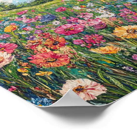 Vibrant Wildflower Field Impressionist Poster Wall (Coin)