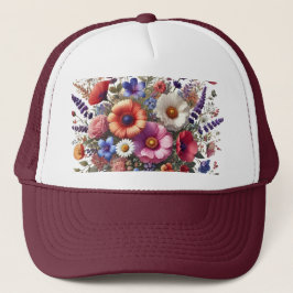 Vibrant Wildflower Garden Floral Colorful Summer H Trucker Pet