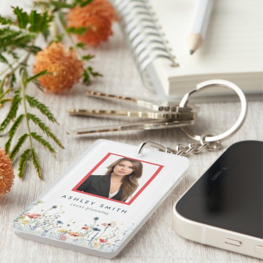 Vibrant Wildflower Medewerker ID Sleutelhanger (Voorkant Rechts)