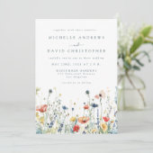 Vibrant Wildflower Wedding Invitation (Debout devant)