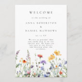 Vibrant Wildflower Wedding Program Programma (Voorkant)