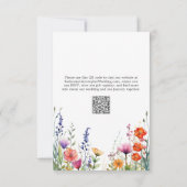 Vibrant Wildflowers Elegant Wedding RSVP Card (Dos)