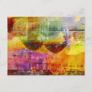 Vibrant Wine Digital Art Briefkaart