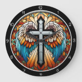 Vibrant Winged Cross Grote Klok (Voorkant)