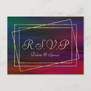 Vibrant Wisps   Waterverf Jewel Tone RSVP Uitnodiging Briefkaart