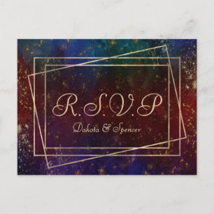 Vibrant Wisps Waterverf Jewel Tone RSVP Uitnodiging Briefkaart