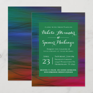 Vibrant Wisps   Waterverf van Jewel Tone Wedding Kaart