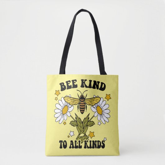Vibrant Yellow Bumble Bee Sac fourre-tout Flore Ac (Devant)