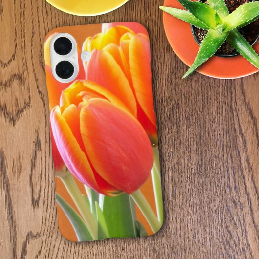 Vibrant Yellow Edged Oranje Tulps foto Case-Mate iPhone Case