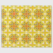 vibrant yellow geometric pattern with red and blue cadeaupapier (Vlak)
