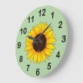 Vibrant Yellow Sunflower Bloom Grote Klok (Hoek)