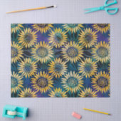 Vibrant Yellow Sunflower op Paarse ontkoppeling Tissuepapier (Craft)