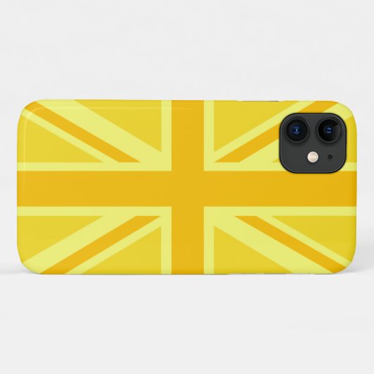 Vibrant Yellow Union Jack Case-Mate iPhone Case (Achterkant (horizontaal))