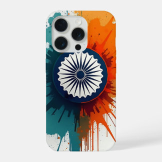 "Vibrante Ashoka Chakra iPhone Hoesje – Abstracte iPhone 15 Pro Hoesje