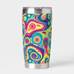 Vibrante kleur groovy swirls patroon geïsoleerde drinkbeker