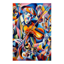 Vibrante Symfonie: Abstracte Violist Kunst