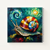 Vibrantly Colorful Impasto Whimsical Snail Notitieboek (Achterkant)