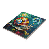 Vibrantly Colorful Impasto Whimsical Snail Tegeltje (Zijkant)