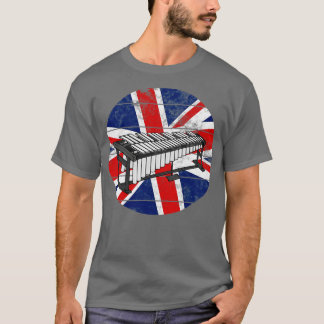 Vibraphone UK Vlag Groot-Brittannië Vibrafonist Pe T-shirt