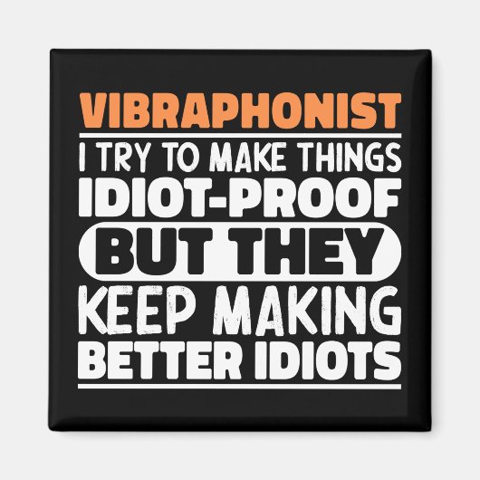 Vibraphonist probeert dingen percussie-it grappig magneet (Voorkant)