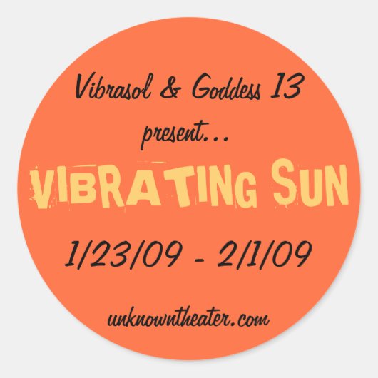 Vibrasol 1/23/09 - 2/1/09 ronde sticker (Voorkant)